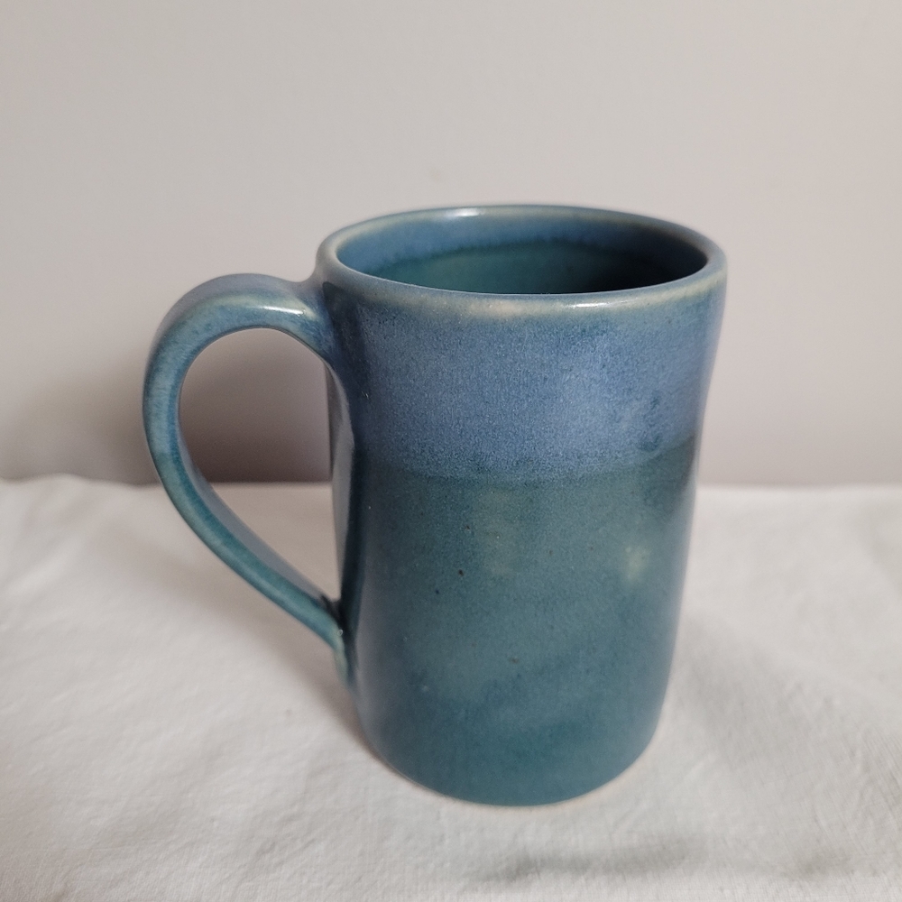 Handcrafted blue ceramic mug